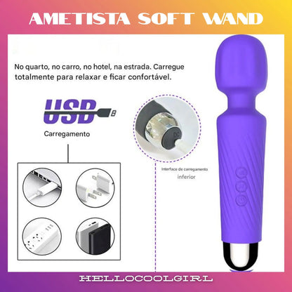 Ametista Soft Wand Carregamento DC USB Portátil para Viagem Remessa Conforme