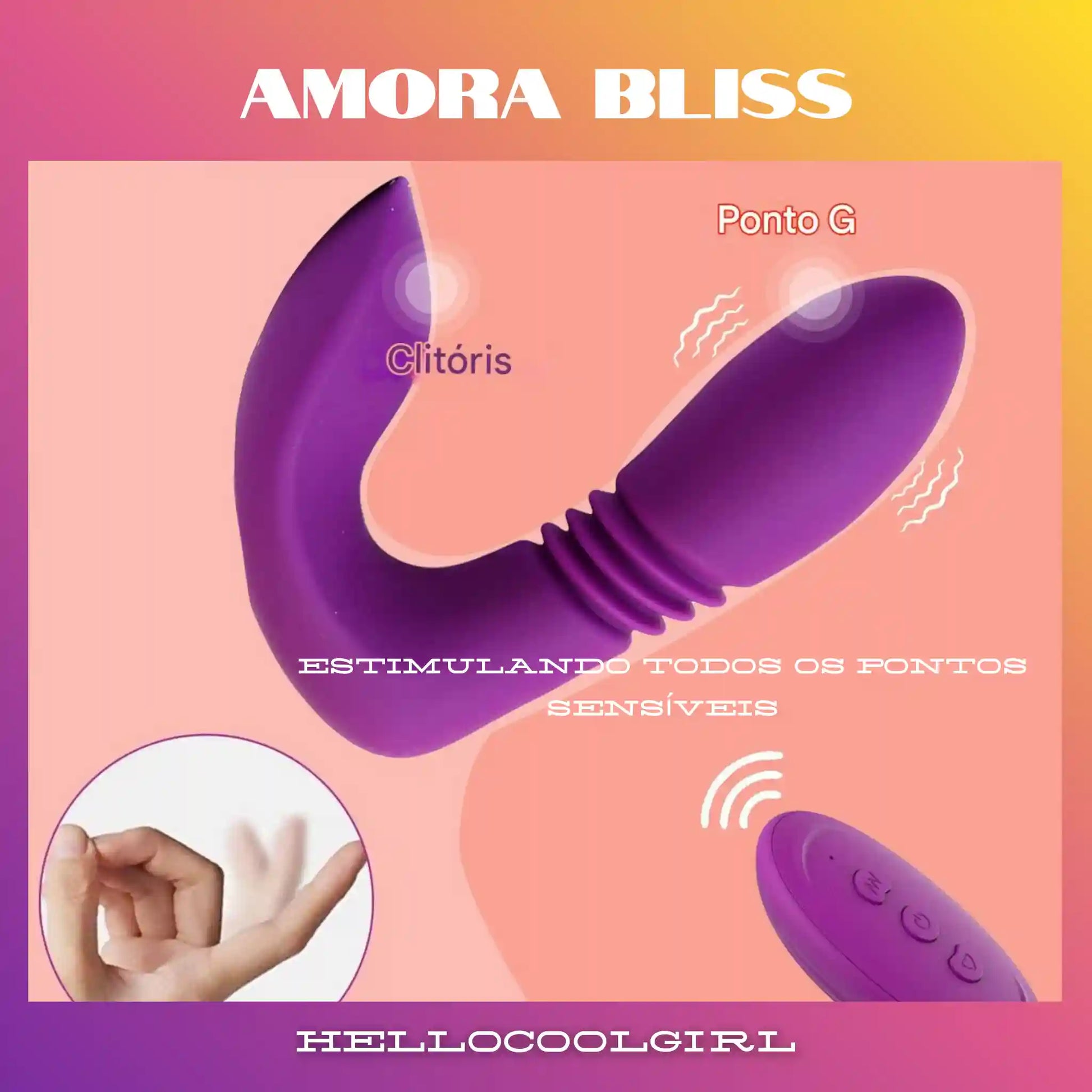 Amora Bliss massageador de ponto G e clitóris com controle remoto Remessa Conforme.