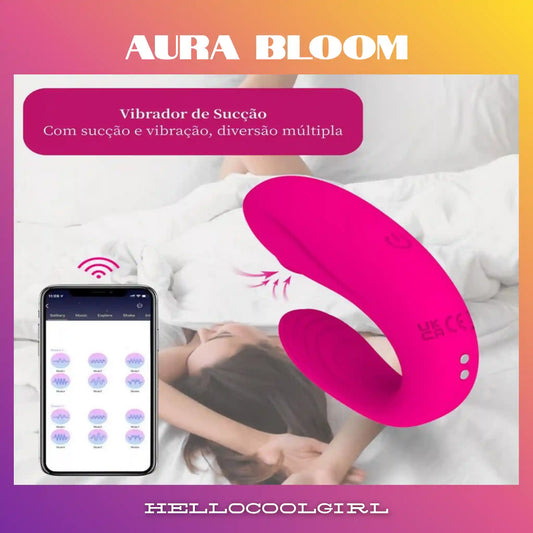 Aura Bloom Vibrador de Sucção e Vibração 12 Modos App Rosa Brasil Prazer Remessa Conforme