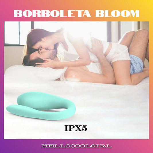 Massageador vestível Borboleta Bloom com design ergonômico e motores duplos.