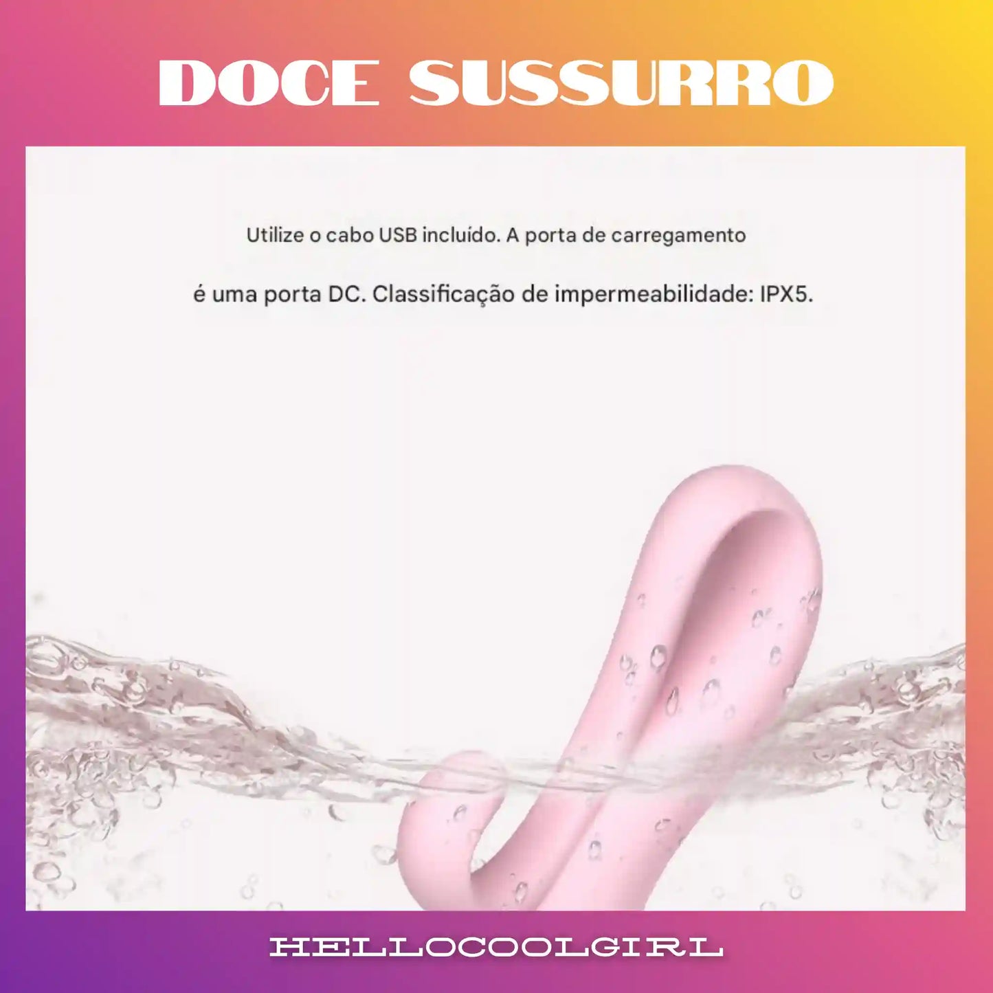 Doce Sussurro vibrador à prova d'água IPX5 para banho seguro Remessa Conforme