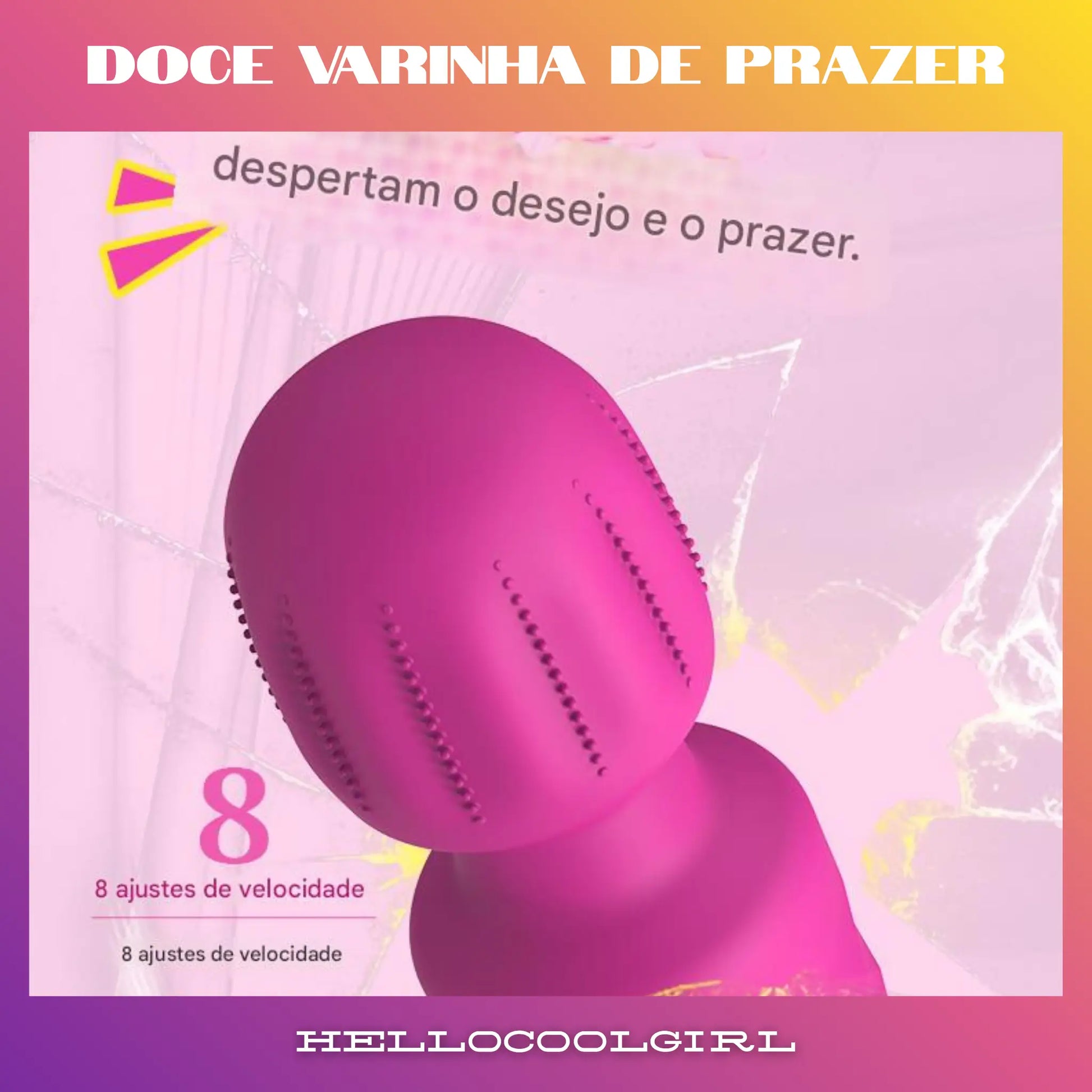 Doce Varinha de Prazer com 20 modos de vibração e 8 velocidades rosa Brasil
