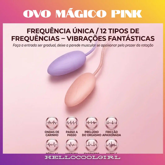 Ovo Mágico Pink: 12 Modos de Vibração, Textura Espiral e Silencioso