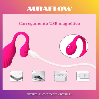Praticidade com carregamento USB magnético AuraFlow.