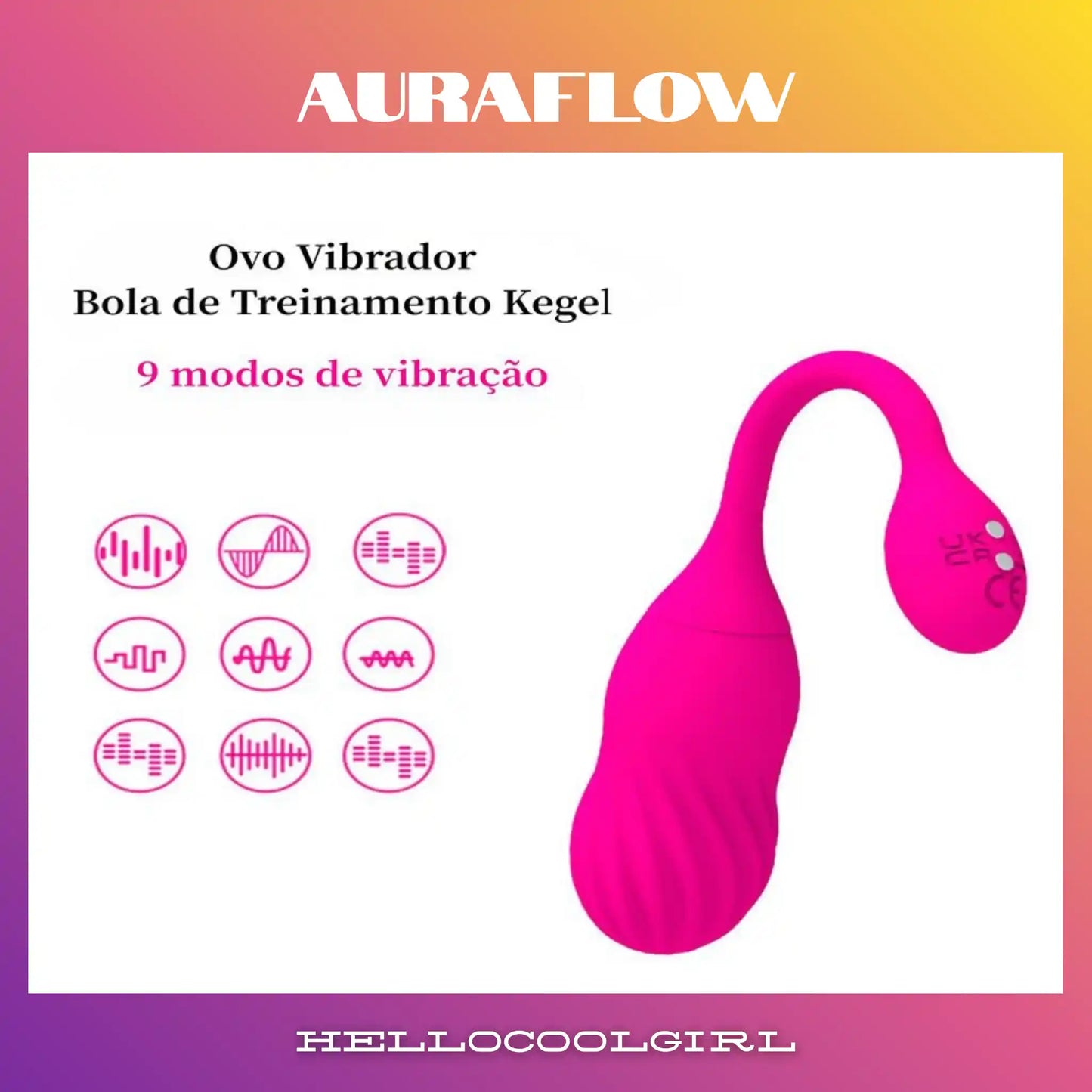 9 frequências intensas do massageador AuraFlow.