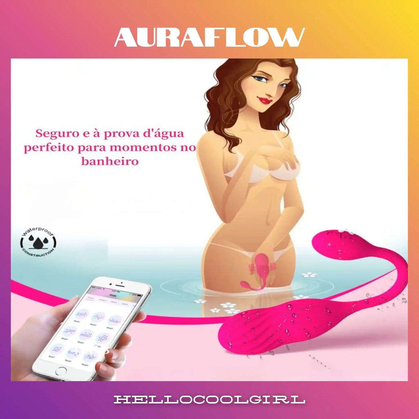 Vibrador AuraFlow à prova d'água para momentos no banho.
