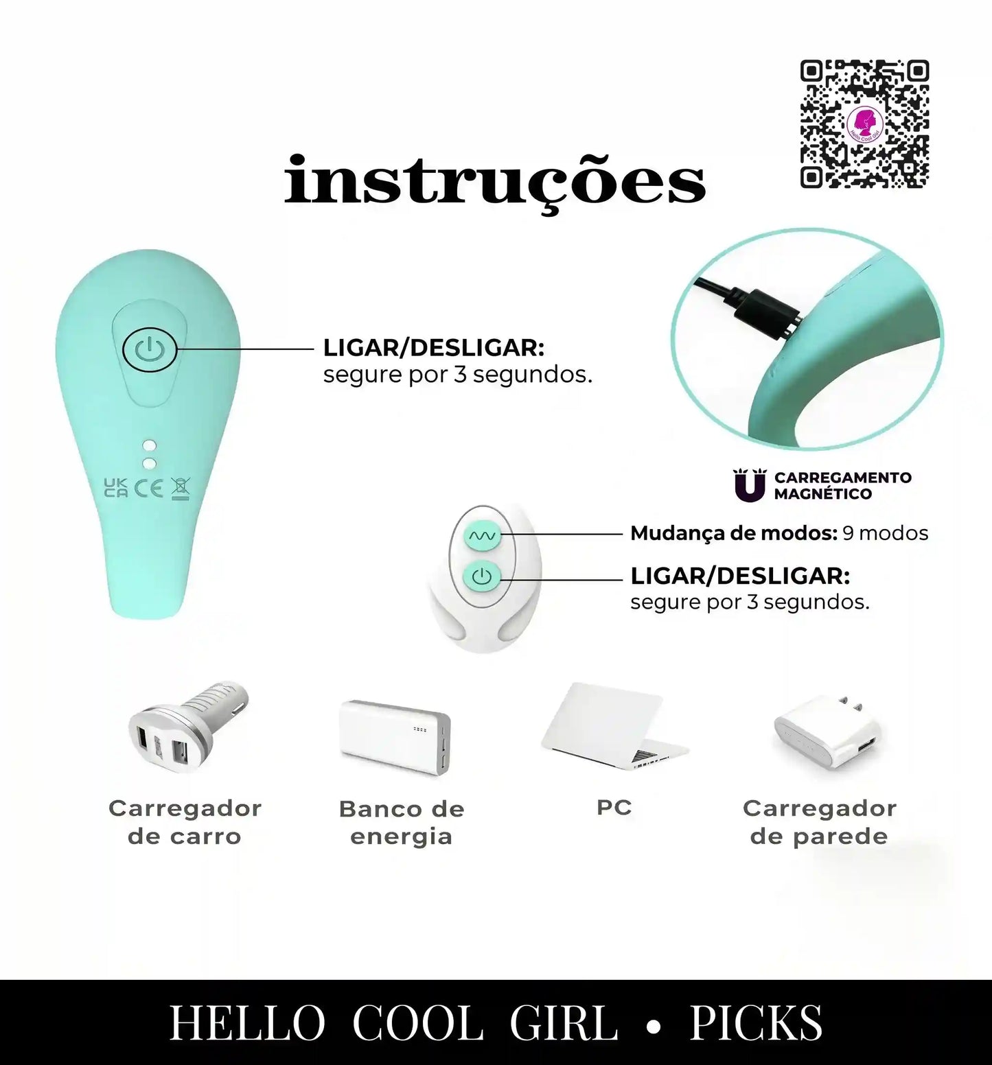 Carregamento magnético USB e vedação IPX5 do produto premium Borboleta Bloom.
