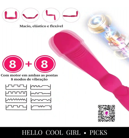 DuoTouch vibrador recarregável com 8 modos de vibração rítmica para clímax progressivo.