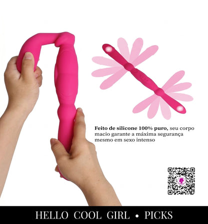 DuoTouch feito em silicone de grau médico macio e flexível para toque suave na pele.