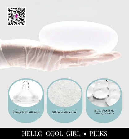 Material em silicone premium hipoalergênico do Fada Mini com toque de seda.