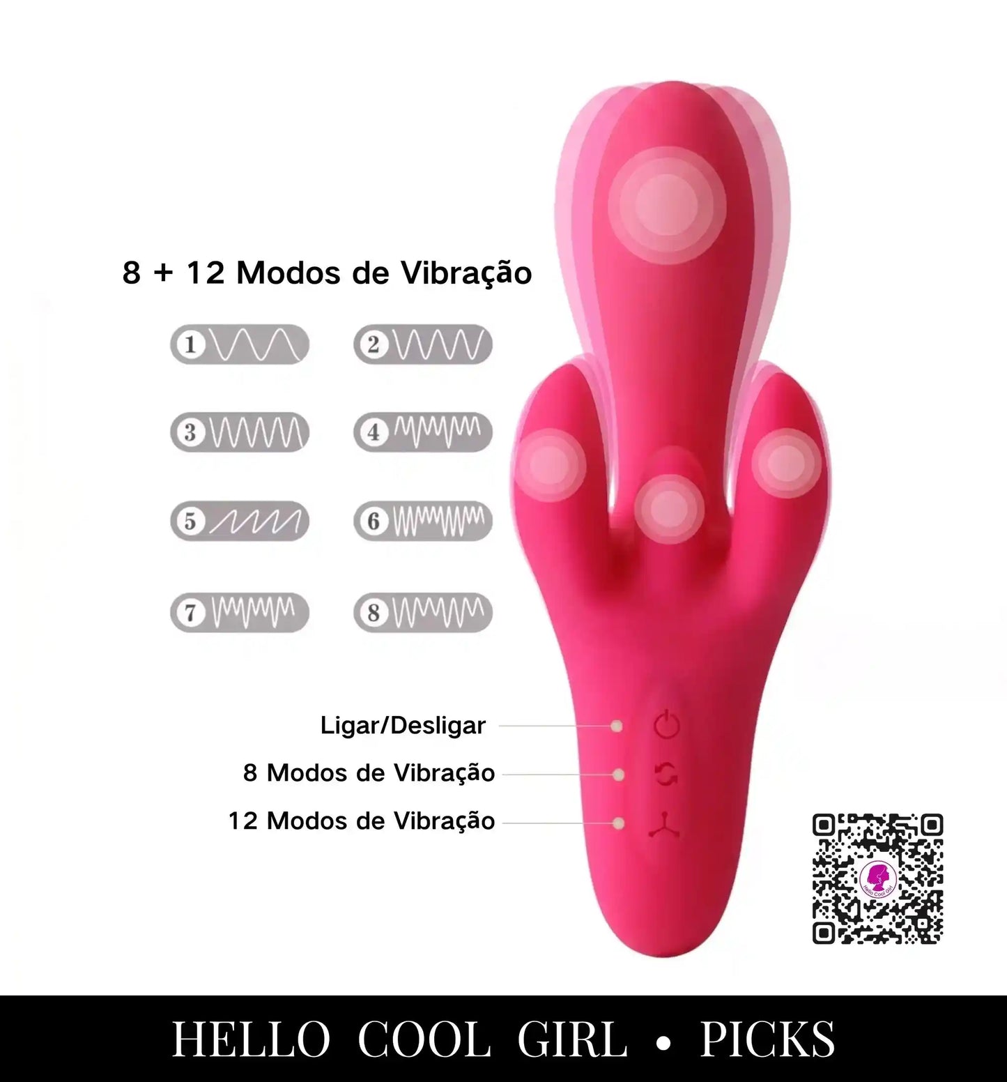 Mini Monstros oferece 8 modos de vibração intensa para diferentes sensações.Explore 12 frequências variadas no Mini Monstros para orgasmos múltiplos no Brasil.
