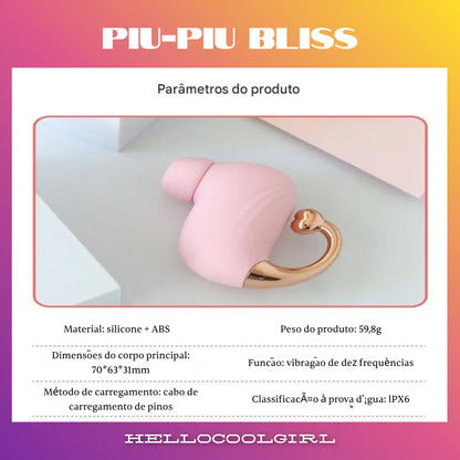 Especificações técnicas do Piu-Piu Bliss com prova d'água IPX6.
