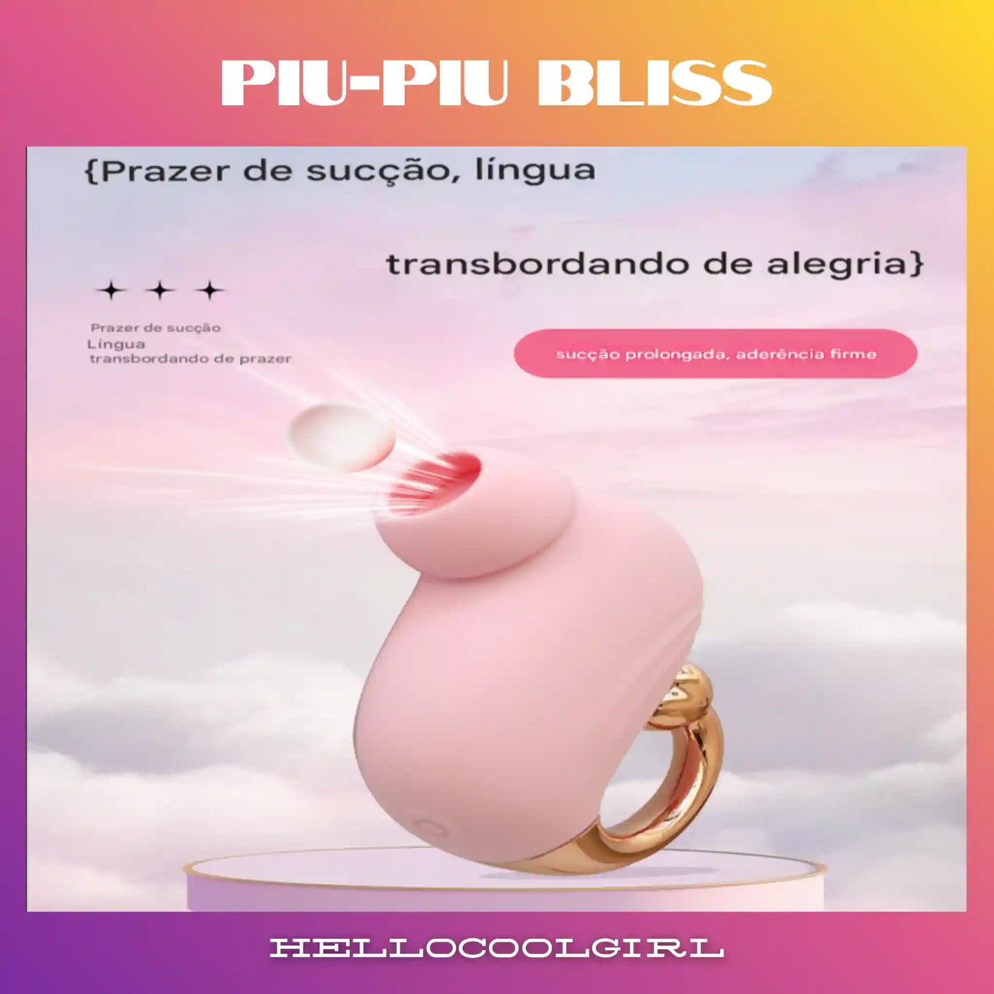 Piu-Piu Bliss com tecnologia de sucção oral intensa e pulsos de ar.