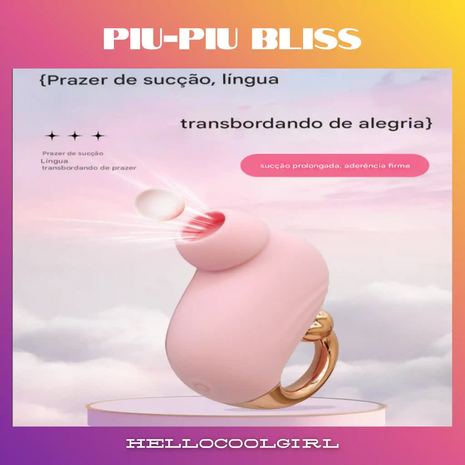 Piu-Piu Bliss com tecnologia de sucção oral intensa e pulsos de ar.