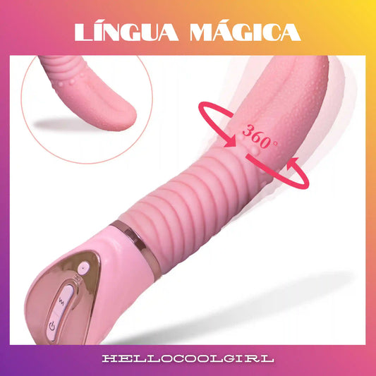 Língua Mágica massageador com rotação 360 graus textura realística Brasil